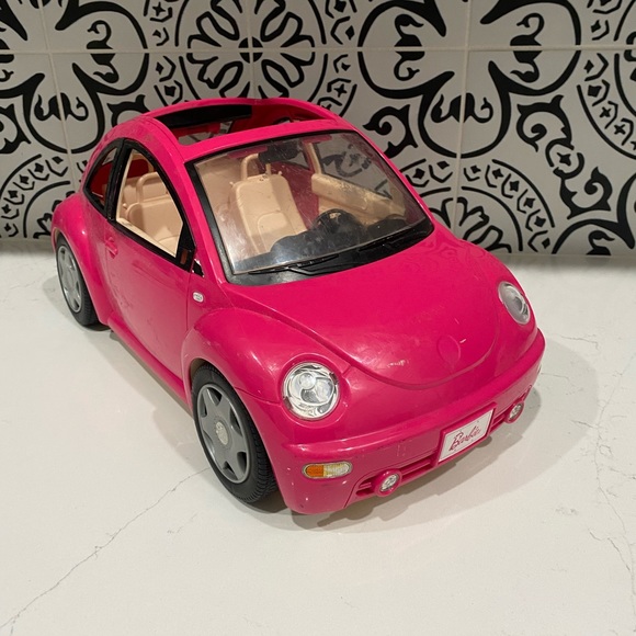 Mattel Other - Retro 2001 Barbie Hot Pink Love Bug Volkswagen Beetle Toy Car - Mattel
